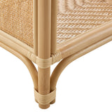 Celeste 67 Inch Tall Arched Natural Rattan Bookshelf - Ornate Home