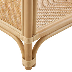 Celeste 67 Inch Tall Arched Natural Rattan Bookshelf - Ornate Home