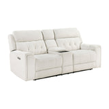 Celeste Beige Power Double Reclining Loveseat - Ornate Home