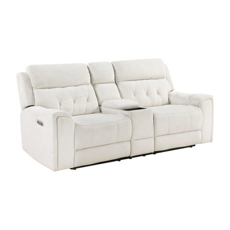 Celeste Beige Power Double Reclining Loveseat - Ornate Home