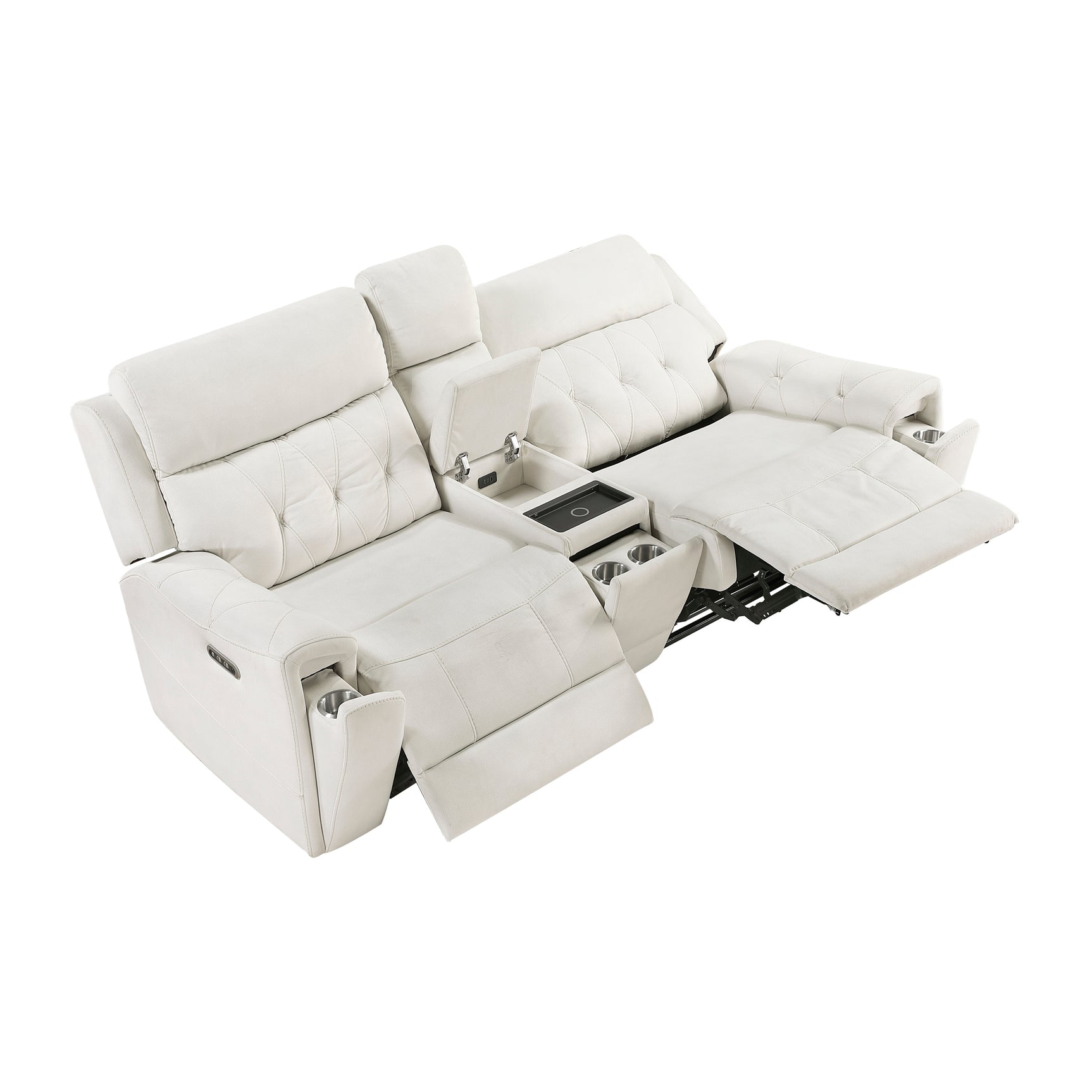 Celeste Beige Power Double Reclining Loveseat - Ornate Home