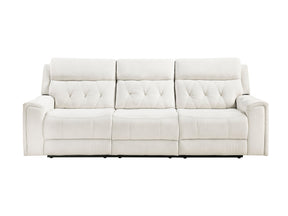 Celeste Beige Power Double Reclining Sofa with Power Headrests - Ornate Home
