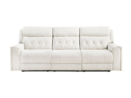 Celeste Beige Power Double Reclining Sofa with Power Headrests - Ornate Home