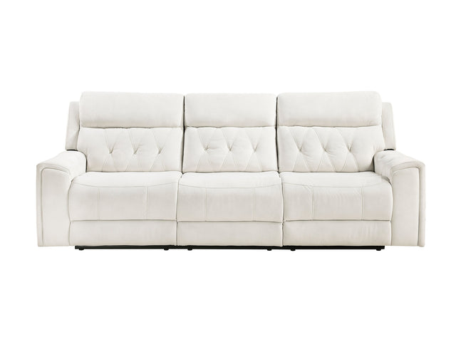 Celeste Beige Power Double Reclining Sofa with Power Headrests - Ornate Home