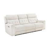 Celeste Beige Power Double Reclining Sofa with Power Headrests - Ornate Home