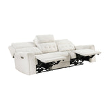 Celeste Beige Power Double Reclining Sofa with Power Headrests - Ornate Home