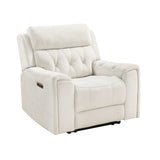 Celeste Beige Power Reclining Chair with Power Headrest - Ornate Home