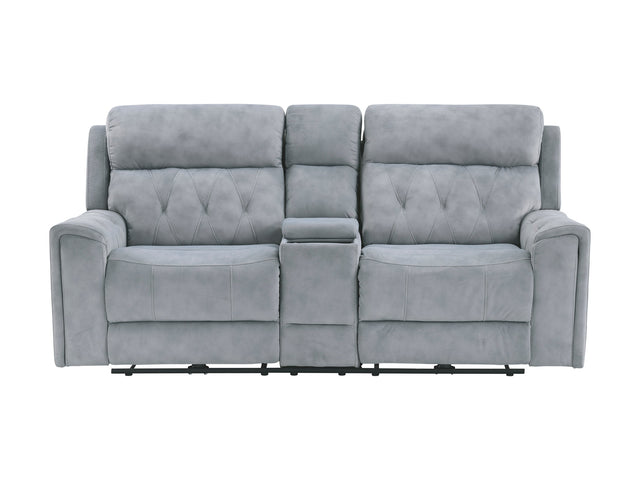 Celeste Gray Power Double Reclining Loveseat - Ornate Home
