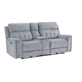 Celeste Gray Power Double Reclining Loveseat - Ornate Home