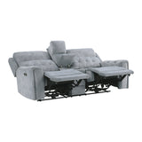 Celeste Gray Power Double Reclining Loveseat - Ornate Home