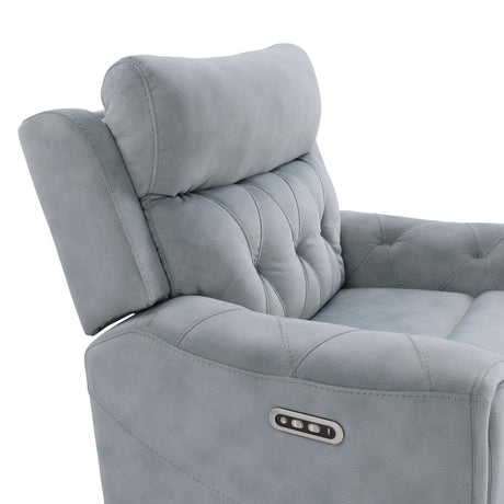 Celeste Gray Power Double Reclining Loveseat - Ornate Home