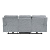 Celeste Gray Power Double Reclining Sofa with Power Headrests - Ornate Home