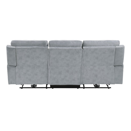 Celeste Gray Power Double Reclining Sofa with Power Headrests - Ornate Home