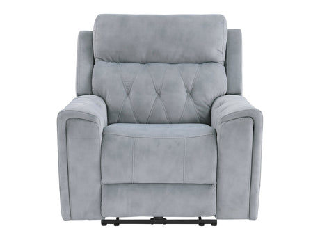 Celeste Gray Power Reclining Chair with Power Headrest - Ornate Home