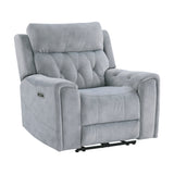 Celeste Gray Power Reclining Chair with Power Headrest - Ornate Home