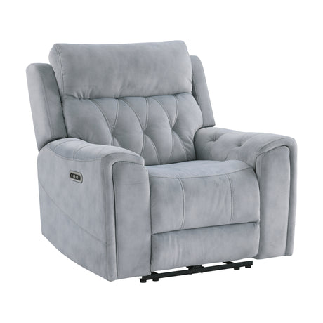 Celeste Gray Power Reclining Chair with Power Headrest - Ornate Home