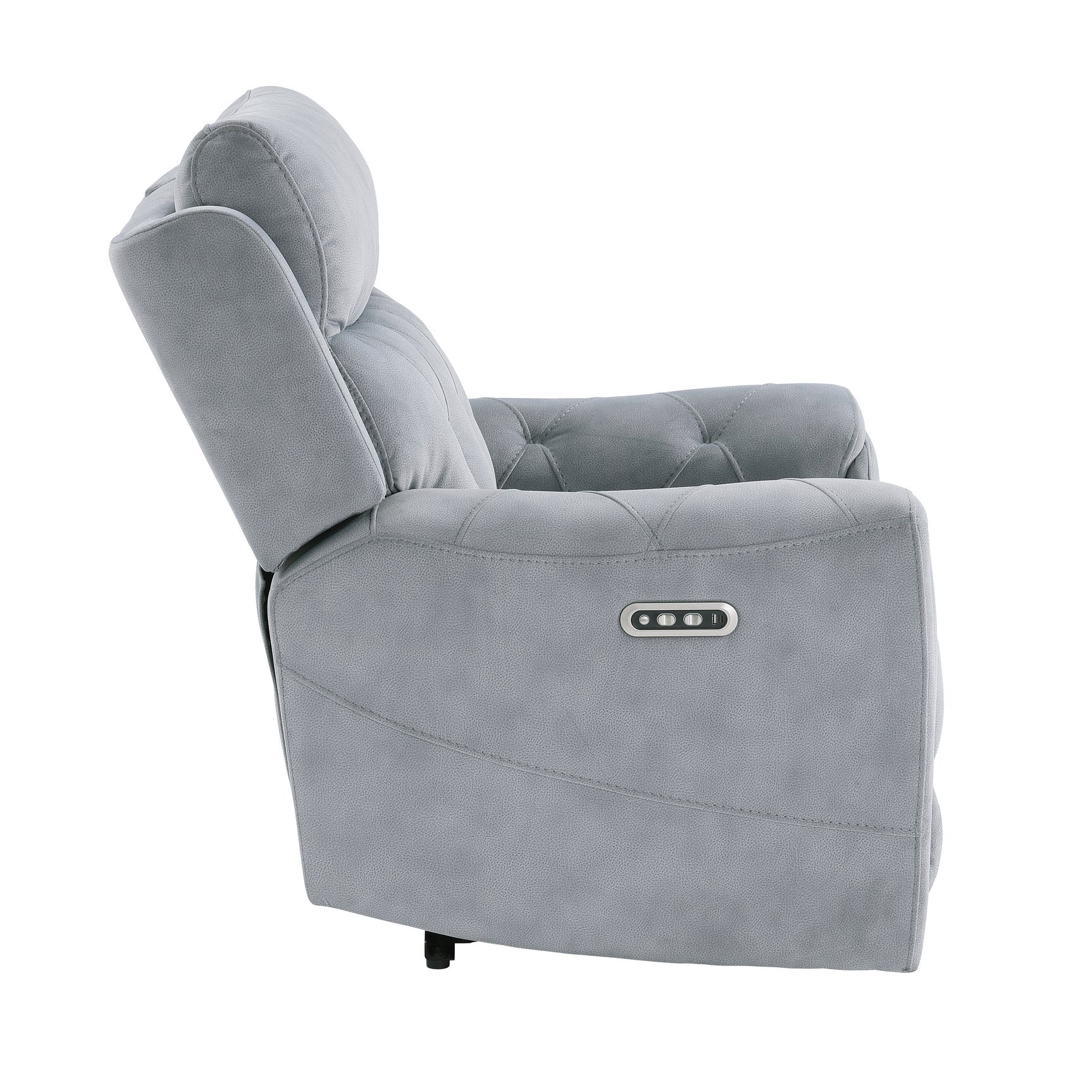 Celeste Gray Power Reclining Chair with Power Headrest - Ornate Home