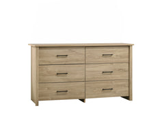 Celeste Light Oak 57"W 6-Drawer Dresser - Ornate Home