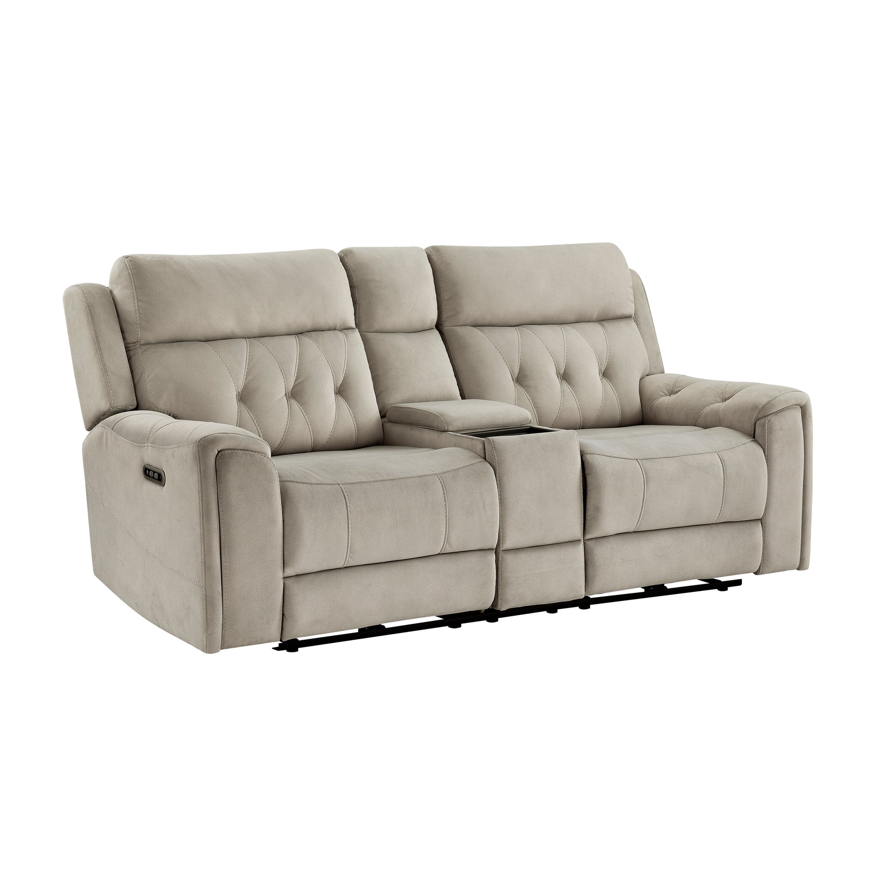 Celeste Taupe Power Double Reclining Loveseat - Ornate Home