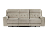 Celeste Taupe Power Double Reclining Sofa with Power Headrests - Ornate Home