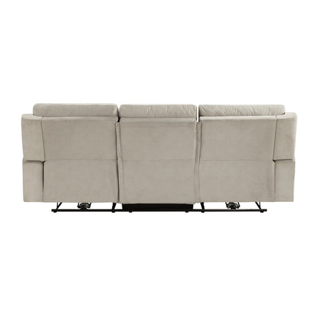 Celeste Taupe Power Double Reclining Sofa with Power Headrests - Ornate Home