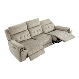 Celeste Taupe Power Double Reclining Sofa with Power Headrests - Ornate Home
