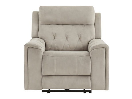 Celeste Taupe Power Reclining Chair with Power Headrest - Ornate Home