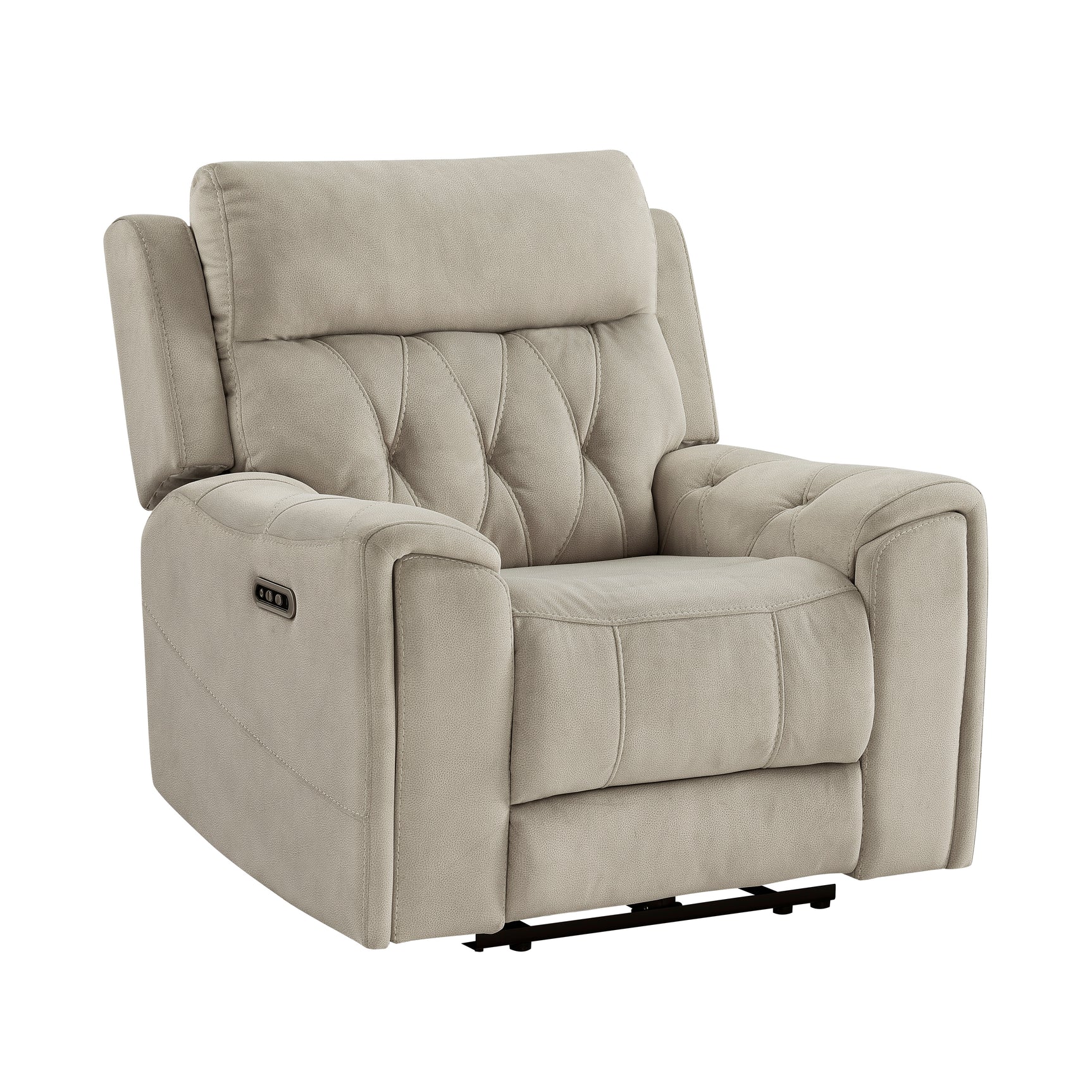 Celeste Taupe Power Reclining Chair with Power Headrest - Ornate Home