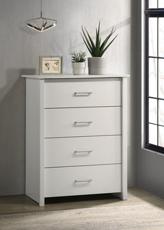 Celeste White 32"W 4-Drawer Chest - Ornate Home