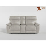 Celestia Beige Power Double Reclining Loveseat With Power Headrest And Center Console - Ornate Home