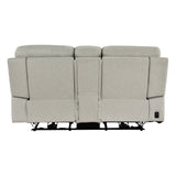 Celestia Beige Power Double Reclining Loveseat With Power Headrest And Center Console - Ornate Home