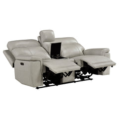 Celestia Beige Power Double Reclining Loveseat With Power Headrest And Center Console - Ornate Home