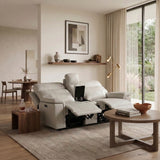 Celestia Beige Power Double Reclining Loveseat With Power Headrest And Center Console - Ornate Home