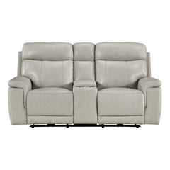 Celestia Beige Power Double Reclining Loveseat With Power Headrest And Center Console - Ornate Home