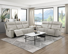 Celestia Beige Power Double Reclining Loveseat With Power Headrest And Center Console - Ornate Home