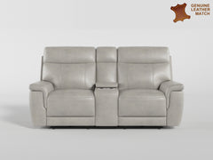 Celestia Beige Power Double Reclining Loveseat With Power Headrest And Center Console - Ornate Home