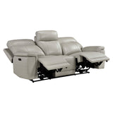 Celestia Beige Power Double Reclining Sofa With Power Headrest - Ornate Home