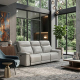 Celestia Beige Power Double Reclining Sofa With Power Headrest - Ornate Home