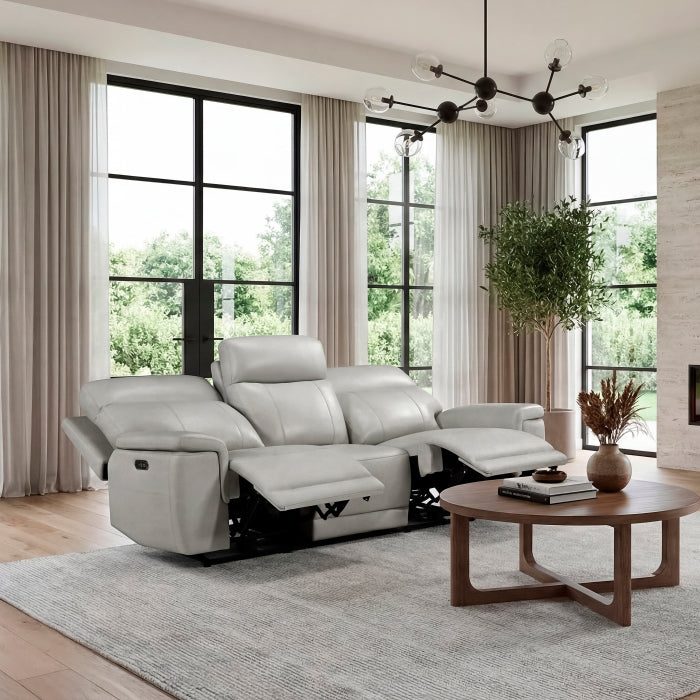 Celestia Beige Power Double Reclining Sofa With Power Headrest - Ornate Home