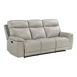 Celestia Beige Power Double Reclining Sofa With Power Headrest - Ornate Home
