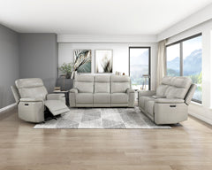 Celestia Beige Power Double Reclining Sofa With Power Headrest - Ornate Home