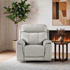 Celestia Beige Power Glider Reclining Chair With Power Headrest - Ornate Home