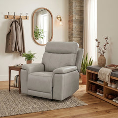 Celestia Beige Power Glider Reclining Chair With Power Headrest - Ornate Home