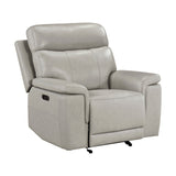 Celestia Beige Power Glider Reclining Chair With Power Headrest - Ornate Home