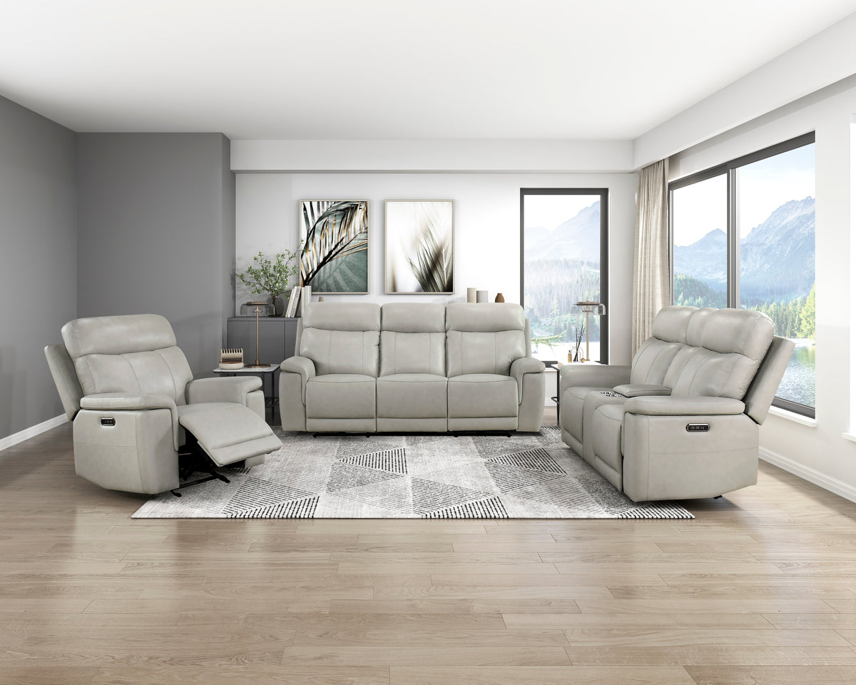 Celestia Beige Power Glider Reclining Chair With Power Headrest - Ornate Home