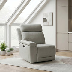 Celestia Beige Power Left Side Reclining Chair With Power Headrest And Charging Ports - Ornate Home