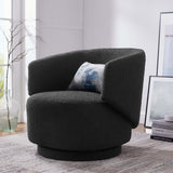 Celestia Black Boucle Fabric Swivel Chair - Ornate Home