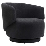 Celestia Black Boucle Fabric Swivel Chair - Ornate Home