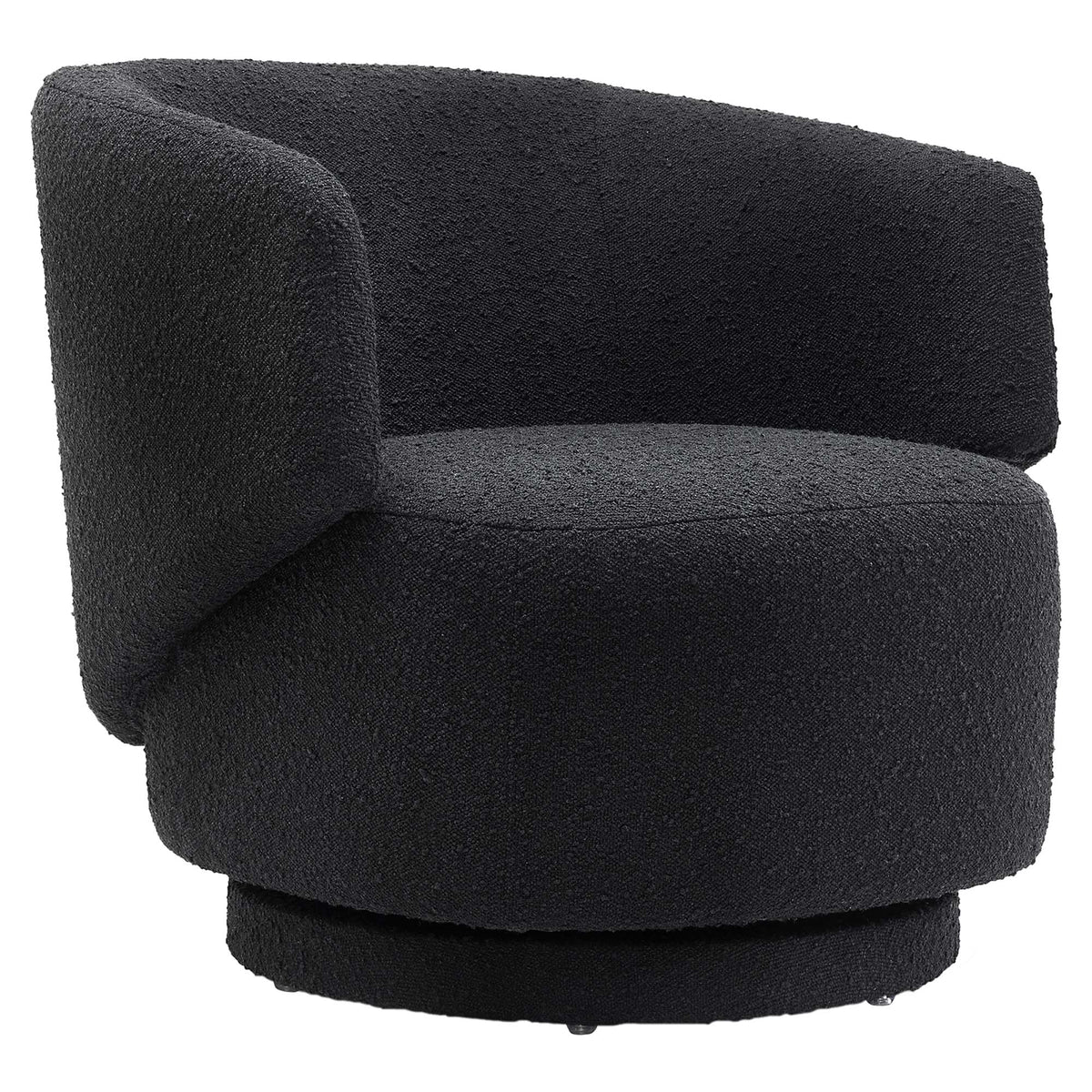 Celestia Black Boucle Fabric Swivel Chair - Ornate Home