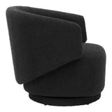 Celestia Black Boucle Fabric Swivel Chair - Ornate Home